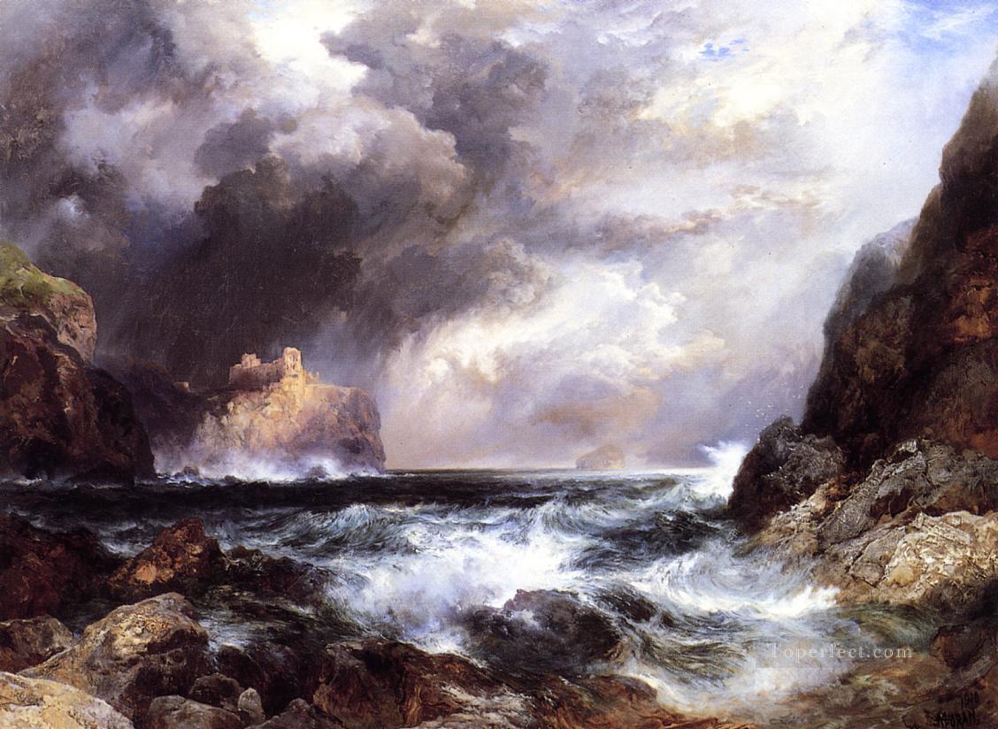 Tantallon Castle North Berwick Scotland seascape Thomas Moran Oil Paintings